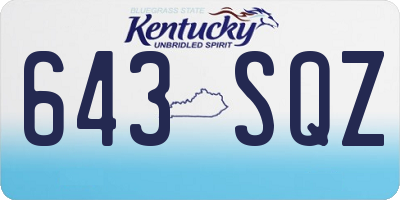 KY license plate 643SQZ