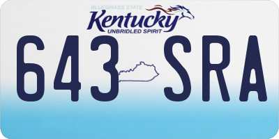 KY license plate 643SRA