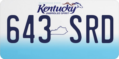 KY license plate 643SRD