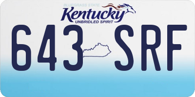 KY license plate 643SRF