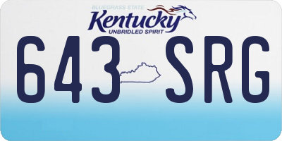 KY license plate 643SRG