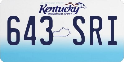 KY license plate 643SRI