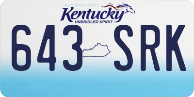 KY license plate 643SRK