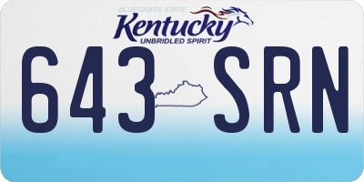 KY license plate 643SRN
