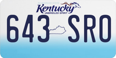 KY license plate 643SRO