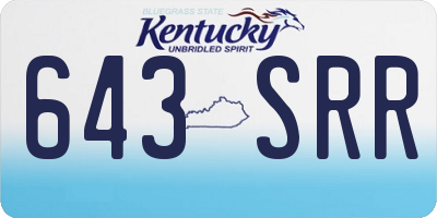 KY license plate 643SRR