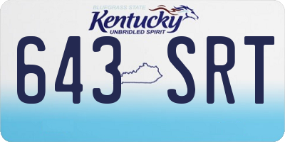 KY license plate 643SRT