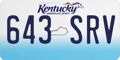 KY license plate 643SRV