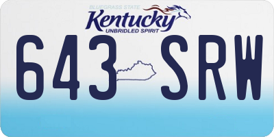 KY license plate 643SRW