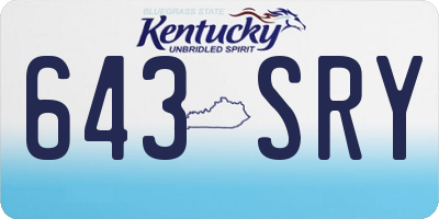 KY license plate 643SRY