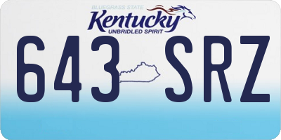 KY license plate 643SRZ