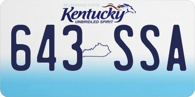 KY license plate 643SSA