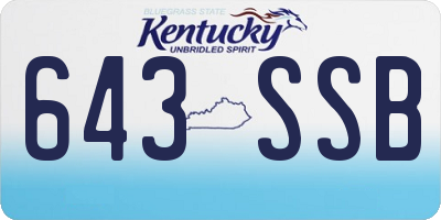 KY license plate 643SSB