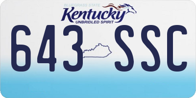 KY license plate 643SSC