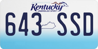 KY license plate 643SSD