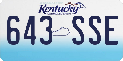 KY license plate 643SSE