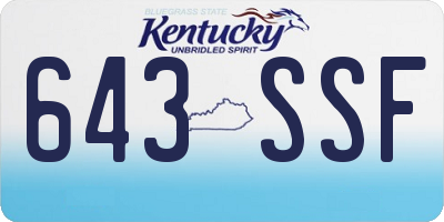 KY license plate 643SSF