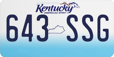 KY license plate 643SSG