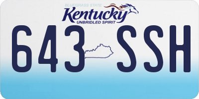 KY license plate 643SSH