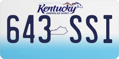KY license plate 643SSI