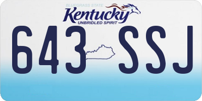 KY license plate 643SSJ
