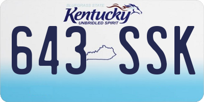 KY license plate 643SSK