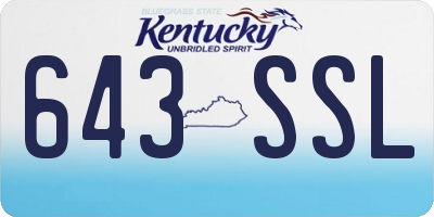 KY license plate 643SSL