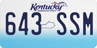 KY license plate 643SSM