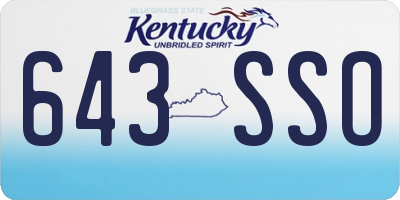 KY license plate 643SSO