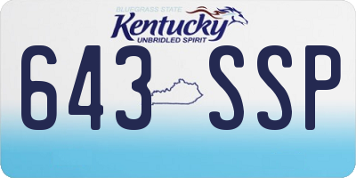 KY license plate 643SSP