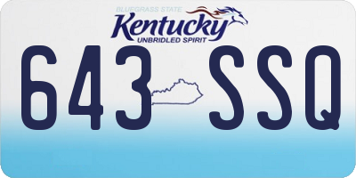 KY license plate 643SSQ