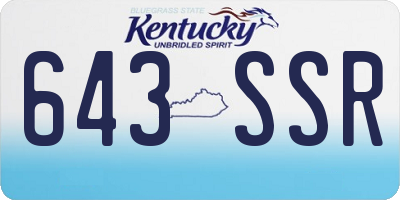 KY license plate 643SSR