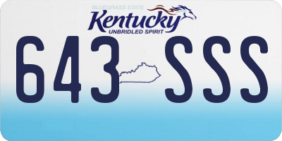 KY license plate 643SSS
