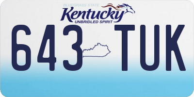 KY license plate 643TUK