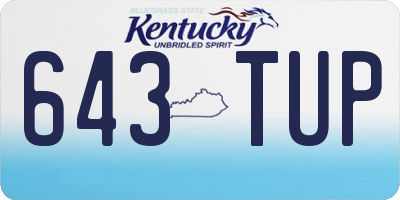 KY license plate 643TUP