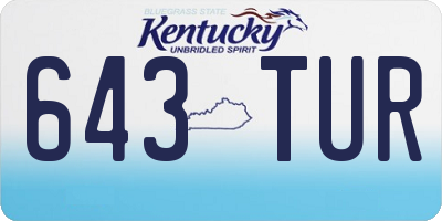 KY license plate 643TUR