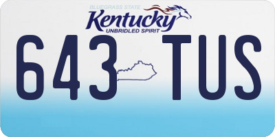 KY license plate 643TUS