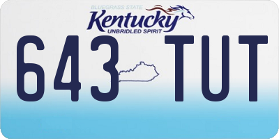 KY license plate 643TUT