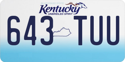 KY license plate 643TUU