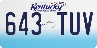 KY license plate 643TUV
