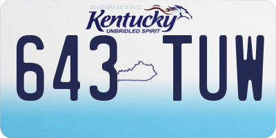KY license plate 643TUW