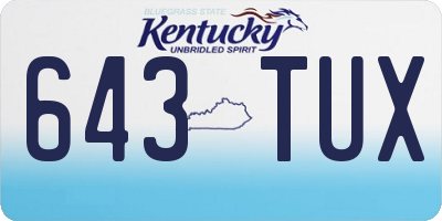 KY license plate 643TUX