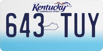 KY license plate 643TUY