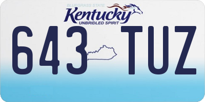 KY license plate 643TUZ