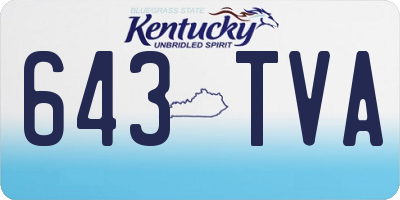 KY license plate 643TVA