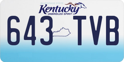 KY license plate 643TVB