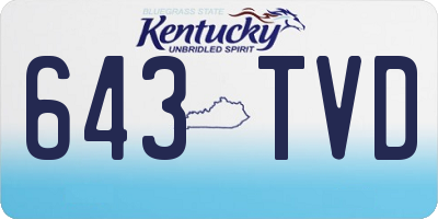 KY license plate 643TVD