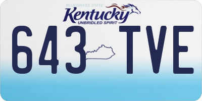 KY license plate 643TVE