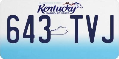 KY license plate 643TVJ