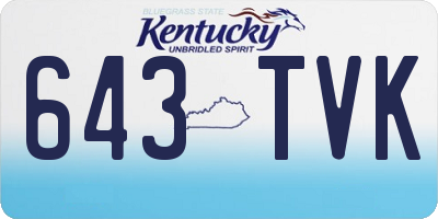 KY license plate 643TVK